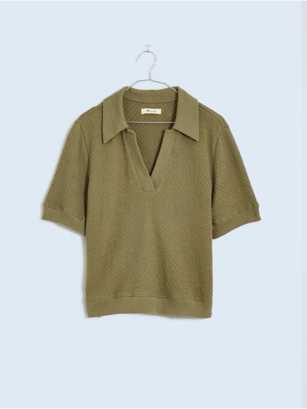 Madewell Collared Pointelle Sweater Tee NWT Size Large